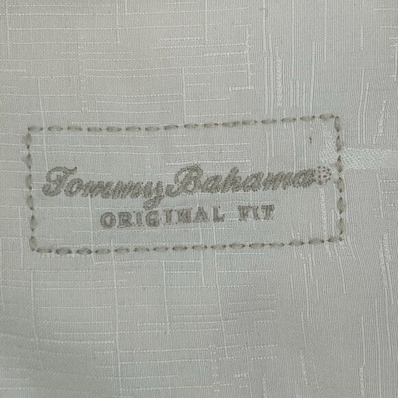 Tommy Bahama Men's Cream White Embroidered Short Sleeve Shirt Wine Bottle XXL - Picture 5 of 12
